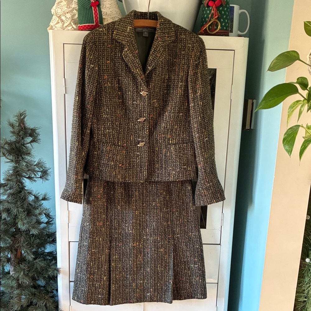 Josephine Chaus sz 10P Women's Tweed Jacket and Skirt Set euc